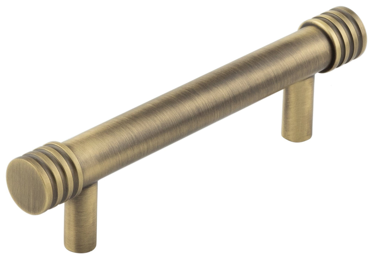 Frelan Hardware Cabinet Hardware Antique Brass / Cabinet Pull Handles / 96mm c/c Hoxton - Sturt AB 96mm Cabinet Handle Grooved