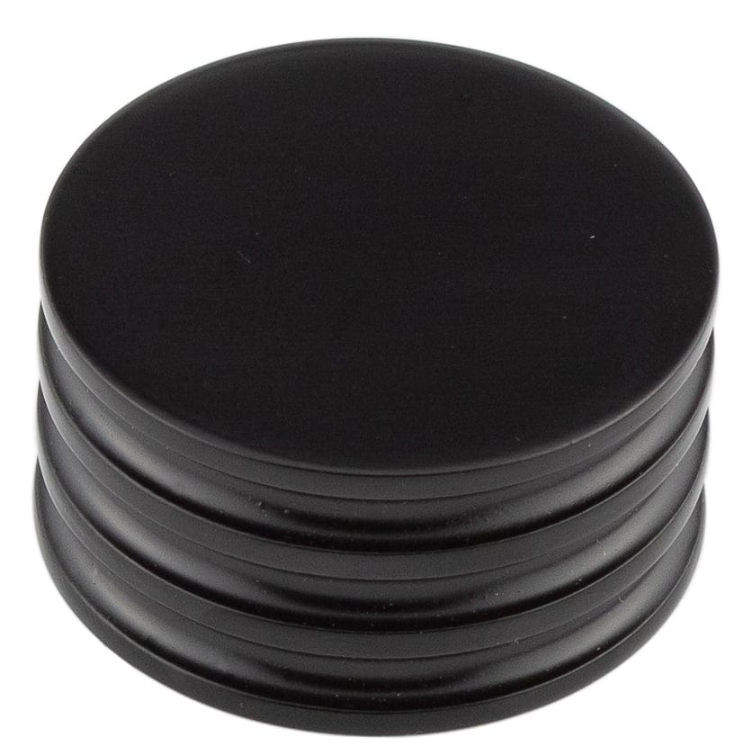 Frelan Hardware Cabinet Hardware Black / Cabinet Knobs / 40mm Dia. Hoxton - Sturt MB 40mm Cupboard Knob Grooved
