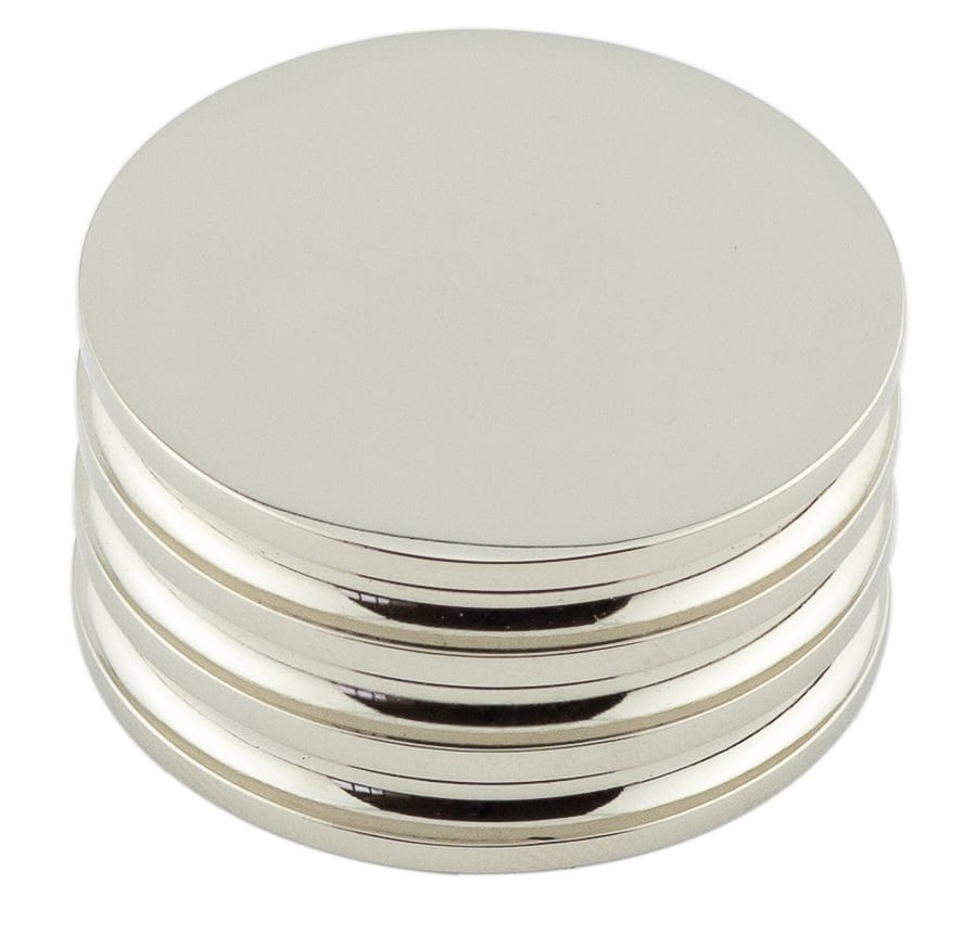 Frelan Hardware Cabinet Hardware Polished Nickel / Cabinet Knobs / 40mm Dia. Hoxton - Sturt PN 40mm Cupboard Knob Grooved