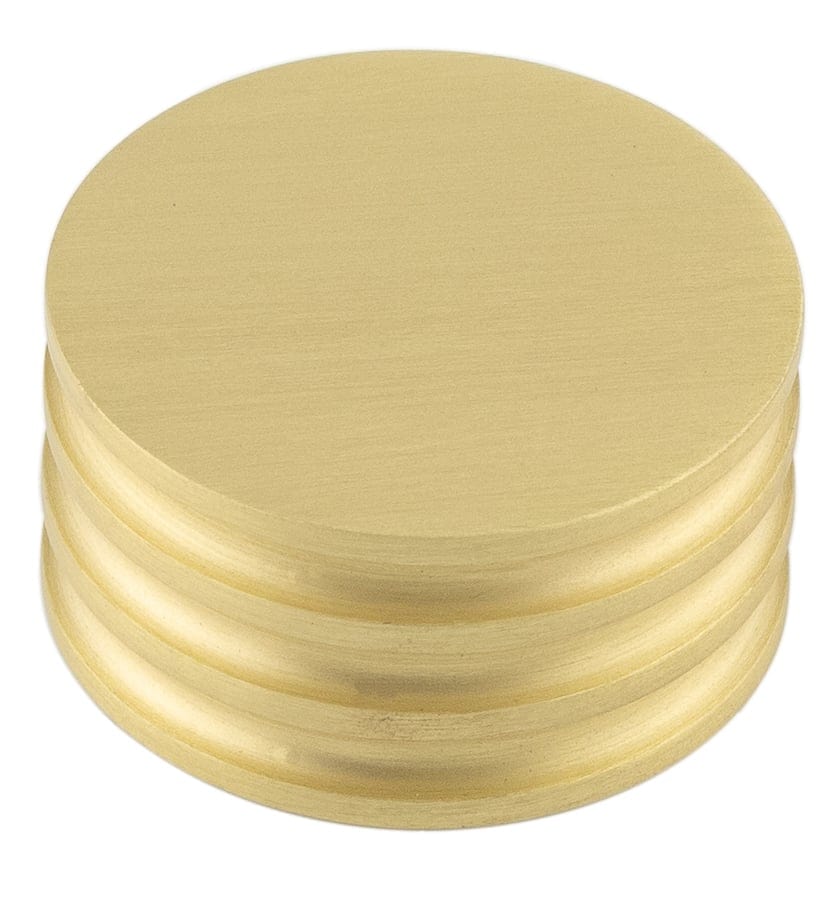 Frelan Hardware Cabinet Hardware Satin Brass / Cabinet Knobs / 40mm Dia. Hoxton - Sturt SB 40mm Cupboard Knob Grooved