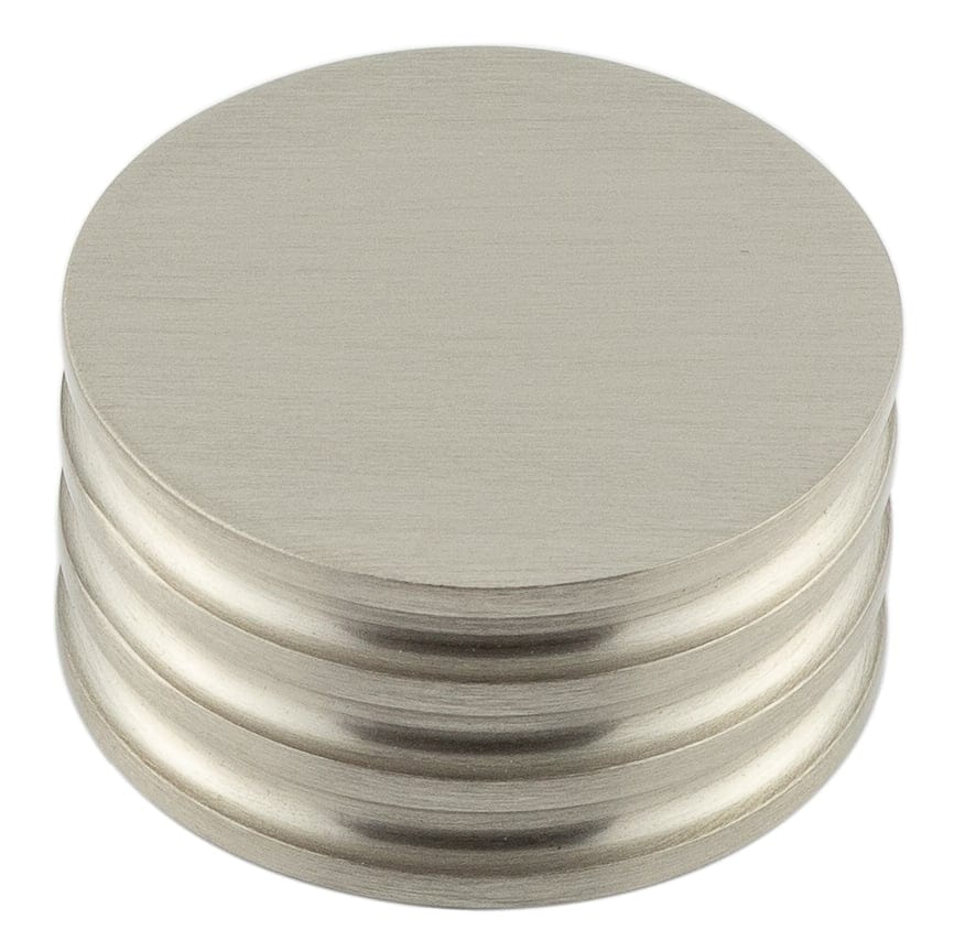 Frelan Hardware Cabinet Hardware Satin Nickel / Cabinet Knobs / 40mm Dia. Hoxton - Sturt SN 40mm Cupboard Knob Grooved