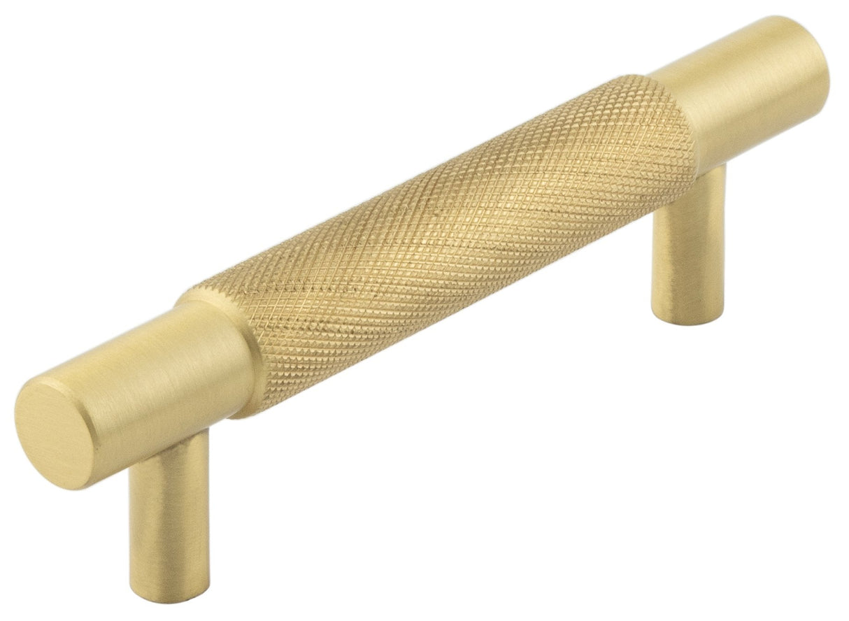 Frelan Hardware Cabinet Hardware Satin Brass / Cabinet Pull Handles / 96mm c/c Hoxton - Taplow SB 96mm Diamond Knurled Cabinet Handle