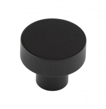 Frelan Hardware Cabinet Hardware Black / Cabinet Knobs / 30mm Dia. Hoxton - Thaxted MB 30mm Line Knurled Cupboard Knob