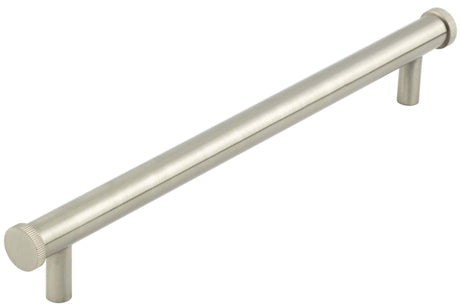 Frelan Hardware Cabinet Hardware Satin Nickel / Cabinet Pull Handles / 224mm c/c Hoxton - Thaxted SN 224mm Line Knurled End Caps Cabinet handles