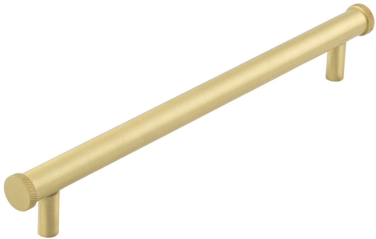 Frelan Hardware Cabinet Hardware Satin Brass / Cabinet Pull Handles / 224mm c/c Hoxton - Wenlock SB 224mm Diamond Knurled End Cap Cabinet Handle