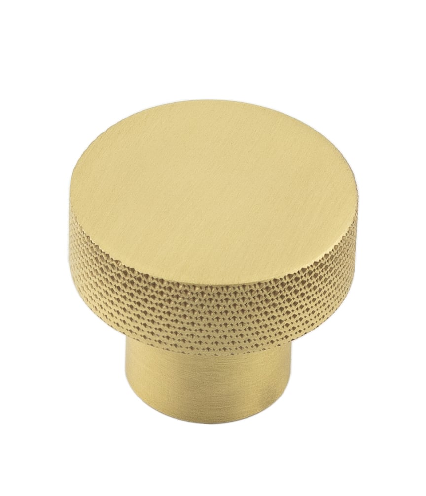 Frelan Hardware Cabinet Hardware Satin Brass / Cabinet Knobs / 30mm Dia. Hoxton - Wenlock SB 30mm Diamond Knurled Cupboard Knob