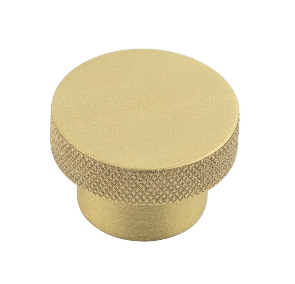 Frelan Hardware Cabinet Hardware Satin Brass / Cabinet Knobs / 40mm Dia. Hoxton - Wenlock SB 40mm Diamond Knurled Cupboard Knob
