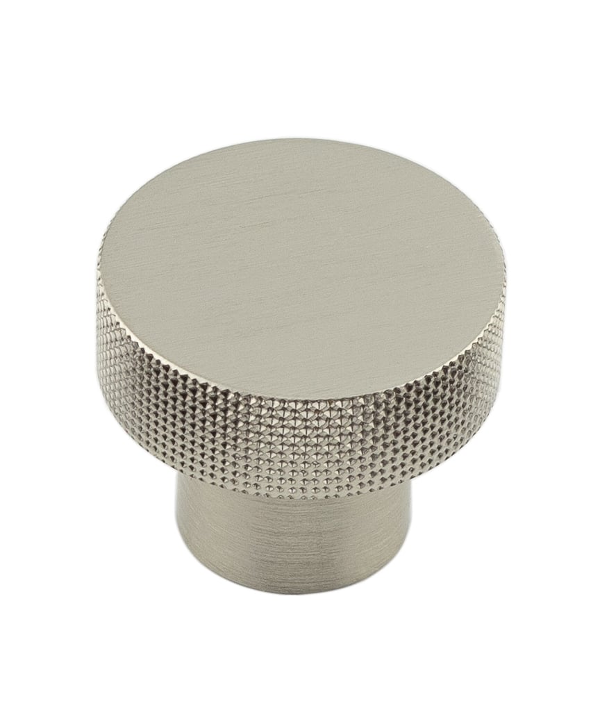 Frelan Hardware Cabinet Hardware Satin Nickel / Cabinet Knobs / 30mm Dia. Hoxton - Wenlock SN 30mm diamond Knurled Cupboard Knob