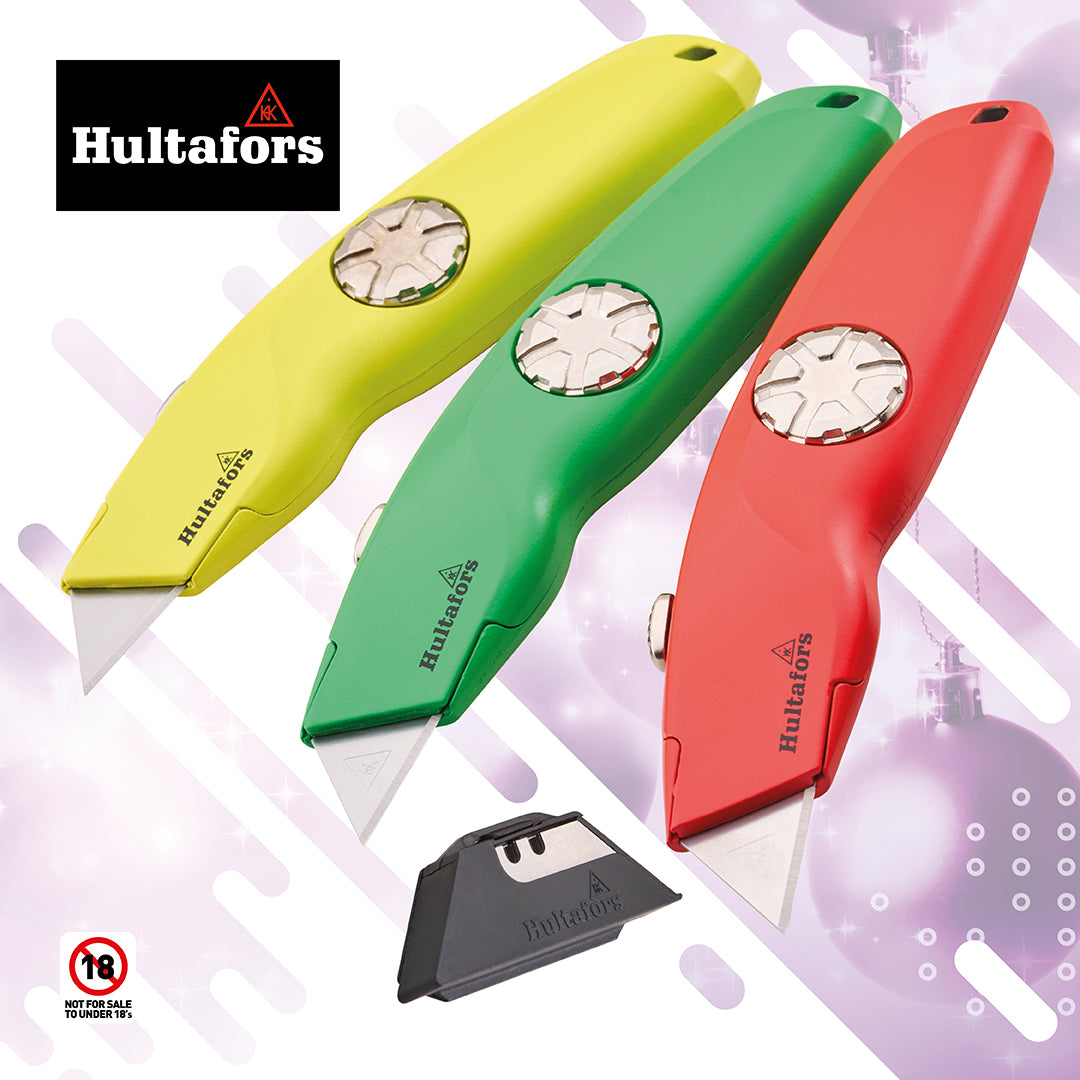 Hultafors Hi-Vis Retractable Trimming Knife with 10 Blades
