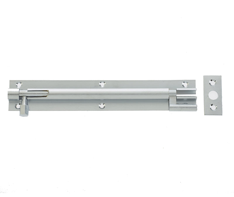 High quality image of Frelan - Jedo Brass Necked Barrel Bolts 100x25mm Satin Chrome Sku. J1002DE