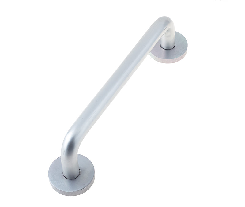 High quality image of Frelan - Aluminium 19mm D Shape Pull handle Rose Fixing SAA Finish 150x19mm Satin Anodised Aluminium Sku. J1056