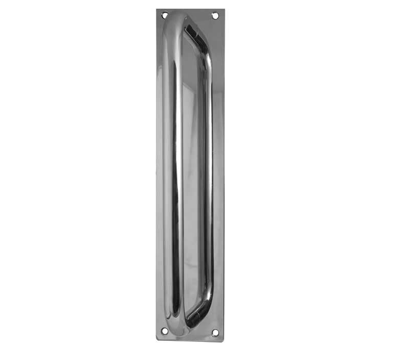 High quality image of Frelan - Aluminium Pull Handles w/ Plate 375x75mm Satin Anodised Aluminium Sku. J1602