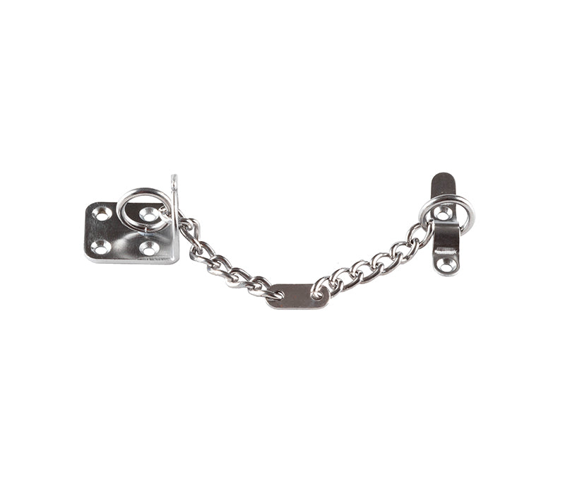 High quality image of Frelan - Jedo Heavy Duty Security Door Chains 200mm Satin Chrome Sku. J3002SC