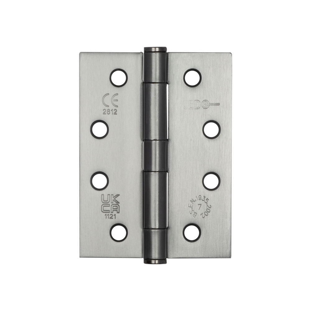 High quality image of Frelan - Jedo Grade 7 Steel Heavy Duty Button Tip Hinges 102x76x2.5mm Satin Chrome Sku. J451BT-SC