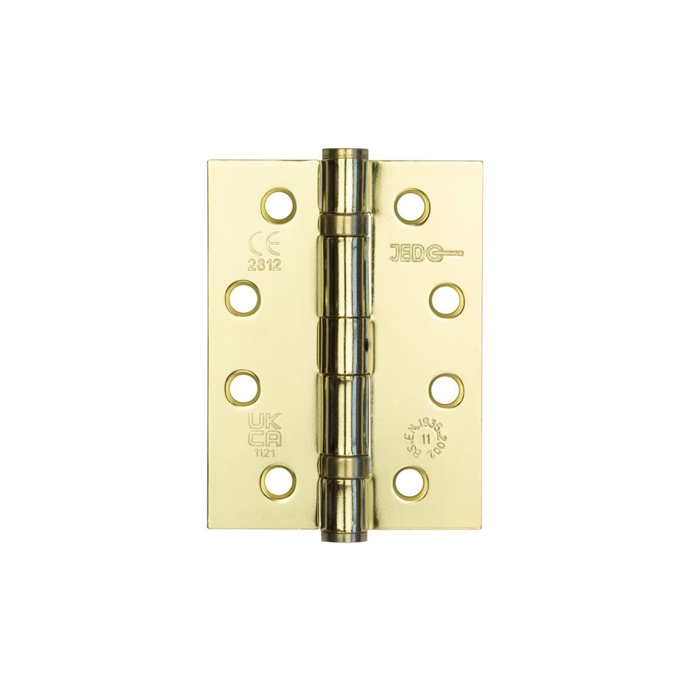 High quality image of Frelan - Jedo Grade 11 Steel Ball Bearing Hinges 102x76mm Electro Brassed Sku. J8500EB
