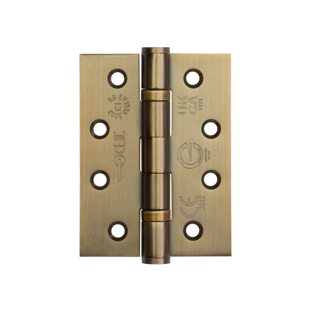 High quality image of Frelan - Certifire Stainless Steel Grade 13 Ball Bearing Hinges 102x76x3mm Antique Brass Sku. J9500AB