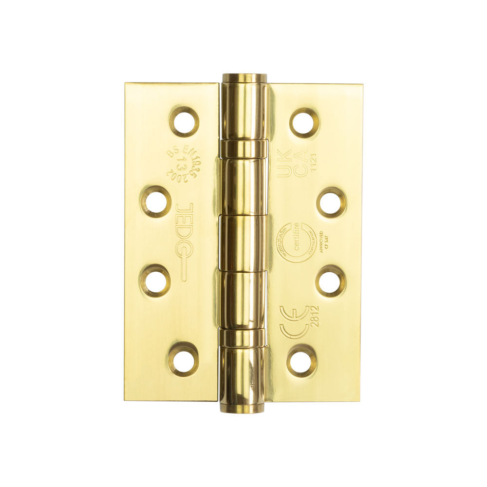 High quality image of Frelan - Certifire Stainless Steel Grade 13 Ball Bearing Hinges 102x76x3mm Electro Brassed Sku. J9500EB