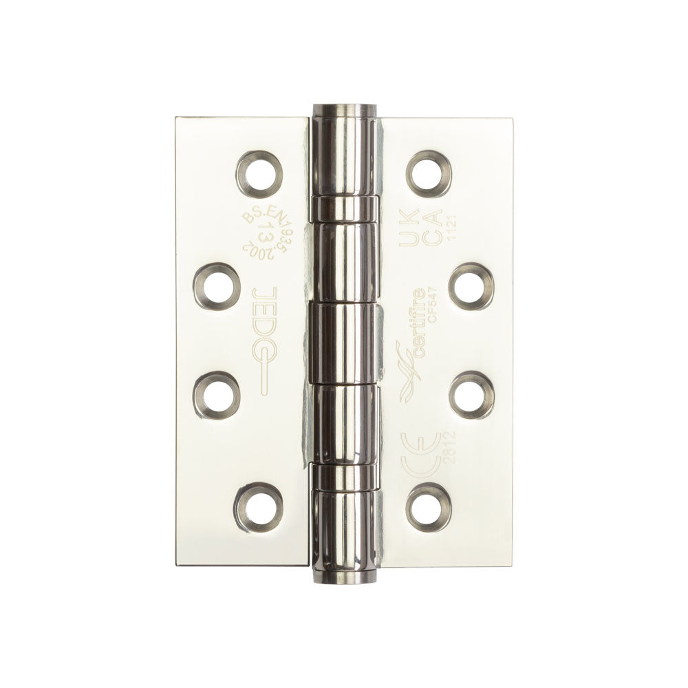 High quality image of Frelan - Certifire Stainless Steel Grade 13 Ball Bearing Hinges 102x76x3mm Polished Stainless Steel Sku. J9500PSS