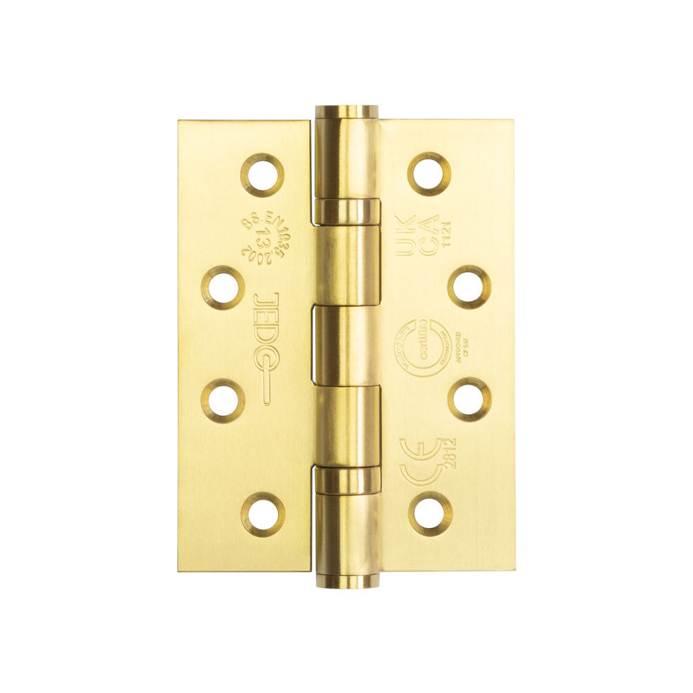 High quality image of Frelan - Certifire Stainless Steel Grade 13 Ball Bearing Hinges 102x76x3mm Satin Brass Sku. J9500SB