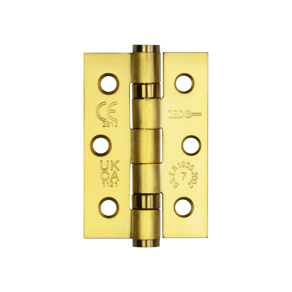 High quality image of Frelan - Jedo Stainless Steel Grade 7 Ball Bearing Hinges 76x50mm Electro Brassed Sku. J9502EB