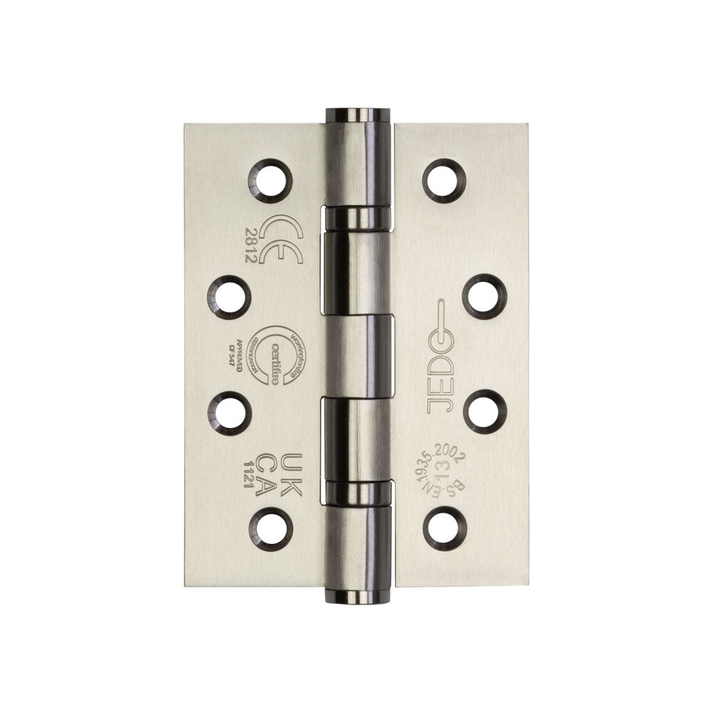 High quality image of Frelan - Certifire Stainless Steel Grade 13 Ball Bearing Hinges (PCK 3) 102x76x3mm Satin Stainless Steel Sku. J9533SSS