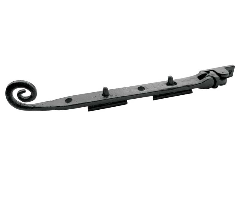 High quality image of Frelan - Antique Range Curly Tail Casement Stays 250mm Black Sku. JAB20
