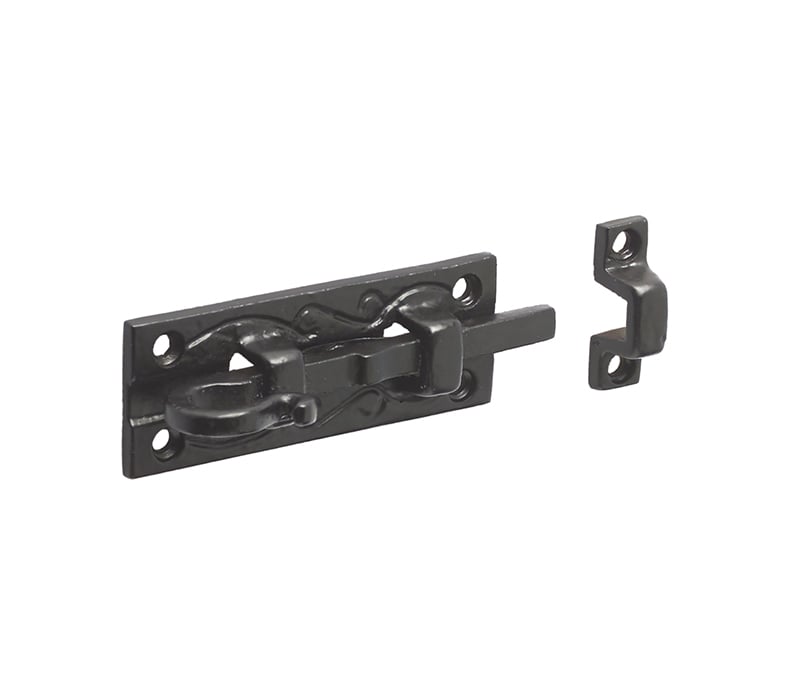 High quality image of Frelan - Antique Straight Bolts 100mm Black Sku. JAB25