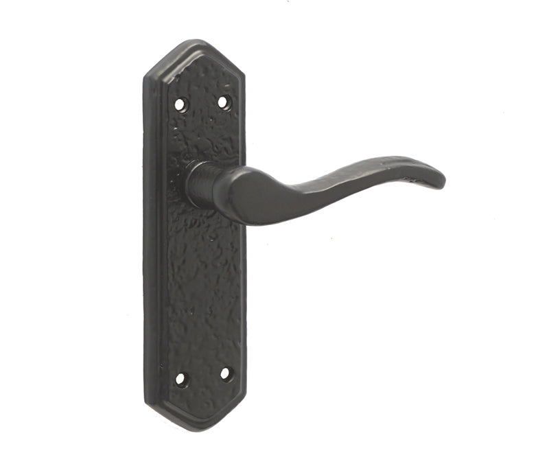 High quality image of Frelan - Wentworth Suite Door Handle on Latchplate Black Sku. JAB501