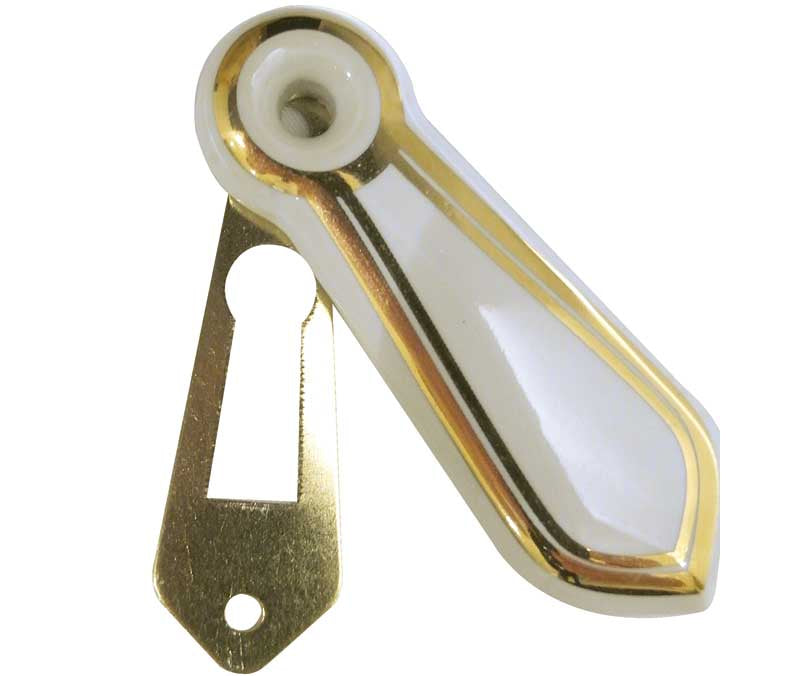 High quality image of Frelan - Jedo Porcelain Covered Escutcheon White Goldline Sku. JC22