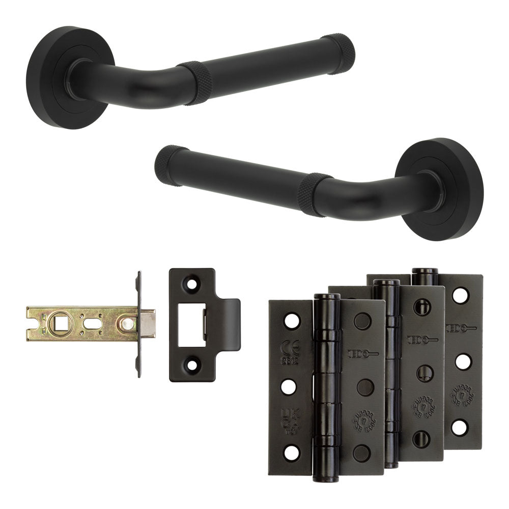 High quality image of Frelan - Complete Midtown Door Handle Pack - Internal Doors - Black Sku. JE-G2B-MB