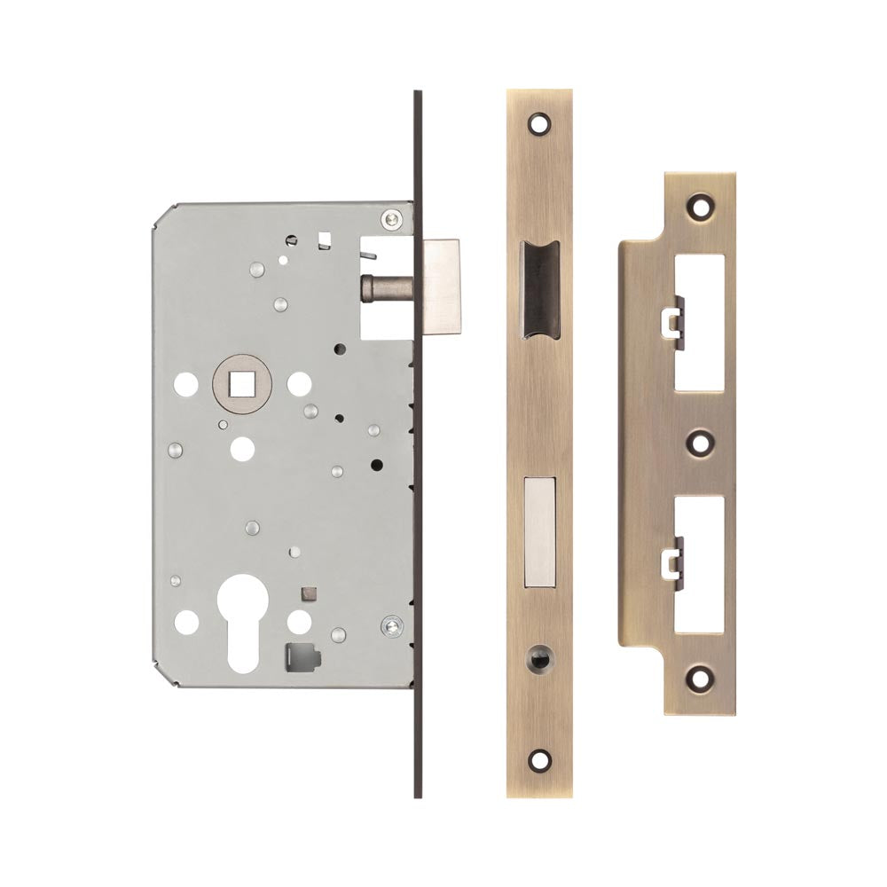 High quality image of Frelan - 72mm Antique Brass Din Euro Escape Lock 60mm Backset Sku. JL-DE60AB
