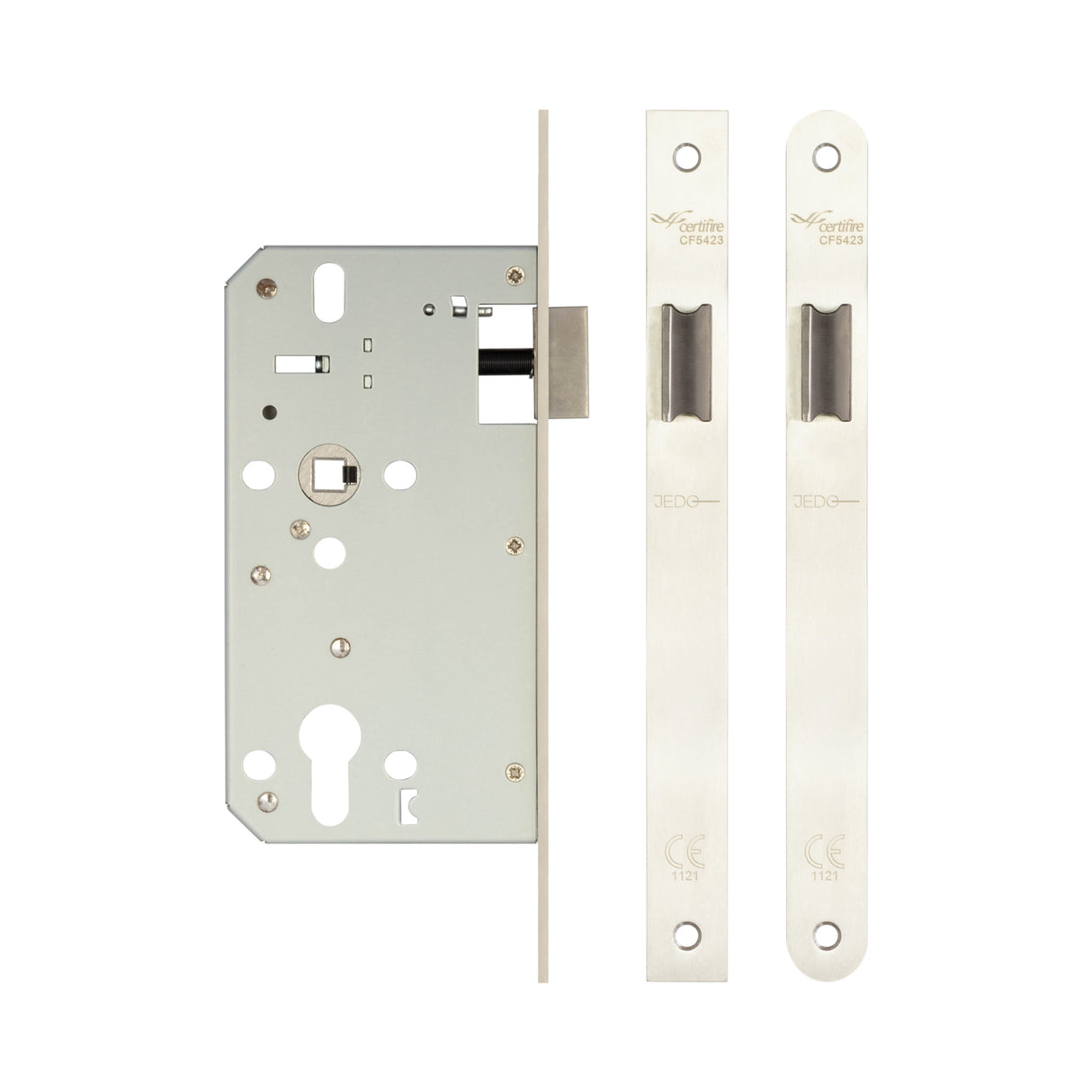 High quality image of Frelan - 72mm sss Din euro latch radiused 60mm backset | Sku. fh-jl-dl60rsss | Trade Door Handles.