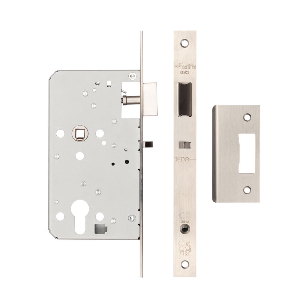 High quality image of Frelan - Jedo Architectural 72mm Din Nightlatches 60mm Backset Satin Stainless Steel Sku. JL-DNL60SSS