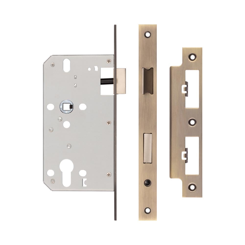 High quality image of Frelan - 72mm Antique Brass Din Euro Sashlock 60mm Backset Sku. JL-DS60AB
