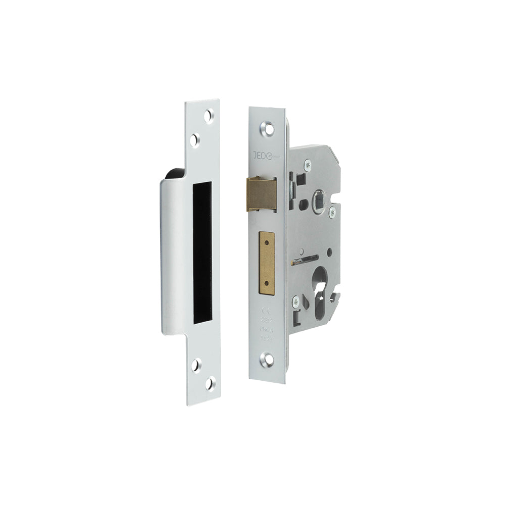 High quality image of Frelan - Jedo Euro Profile Sashlocks 65mm Satin Chrome Sku. JL1050SC