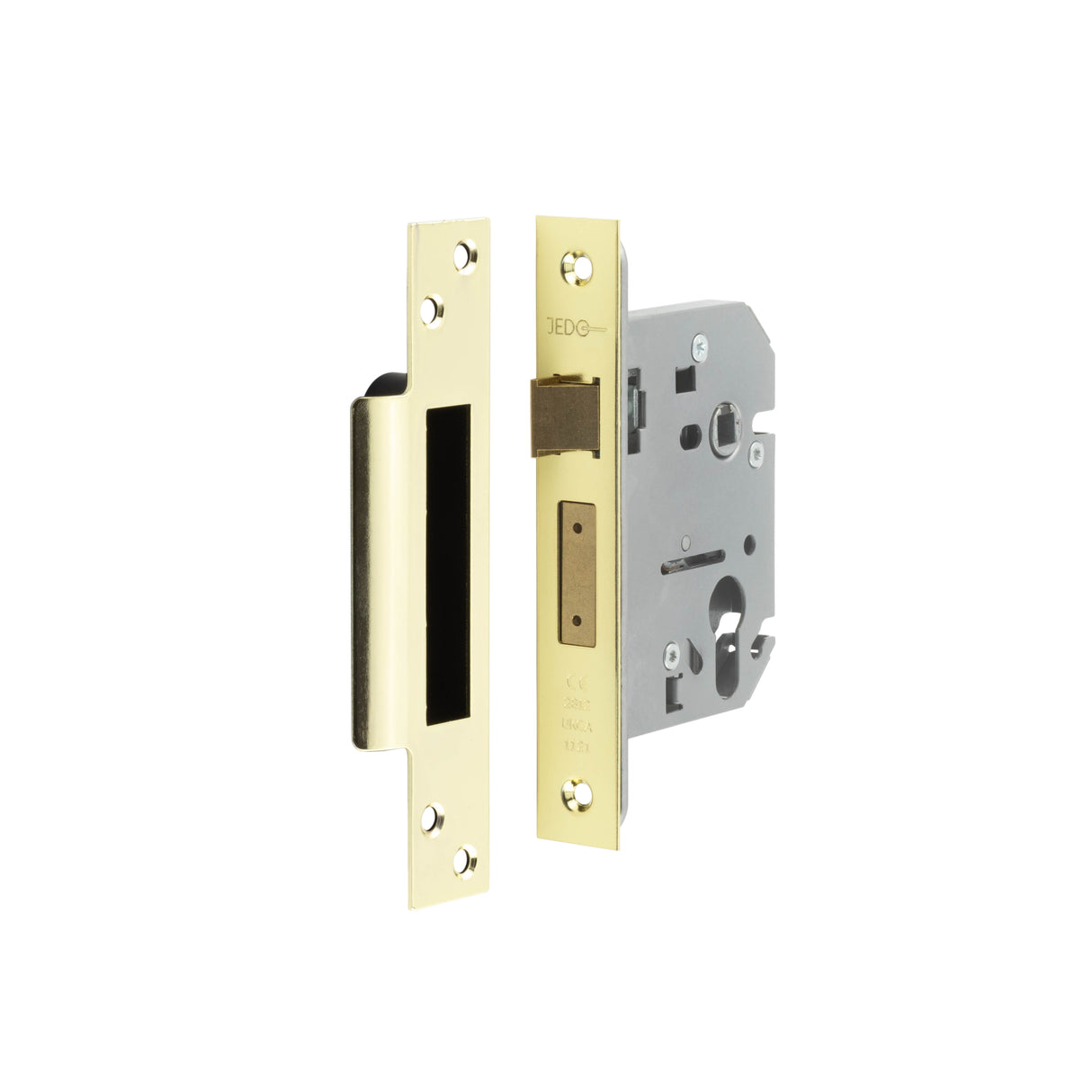 High quality image of Frelan - Jedo Euro Profile Sashlocks 76mm Polished Brass Sku. JL1051PB