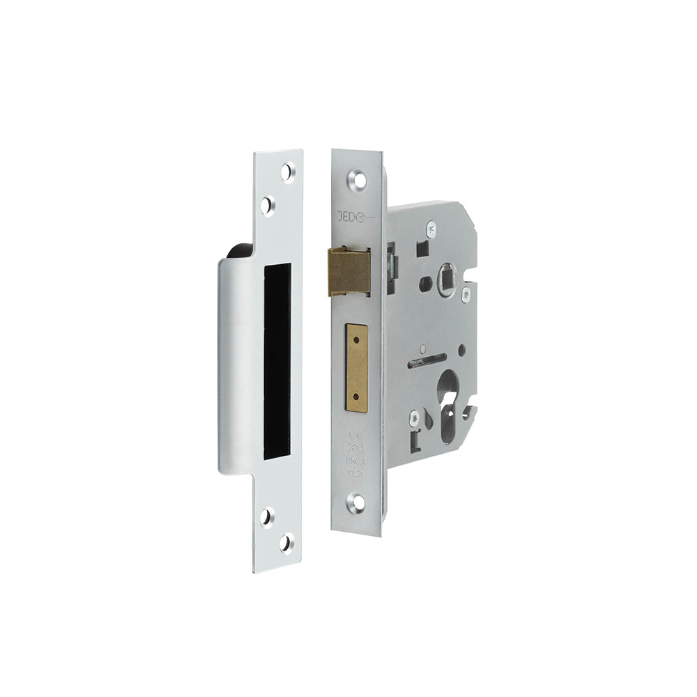 High quality image of Frelan - Jedo Euro Profile Sashlocks 76mm Satin Chrome Sku. JL1051SC