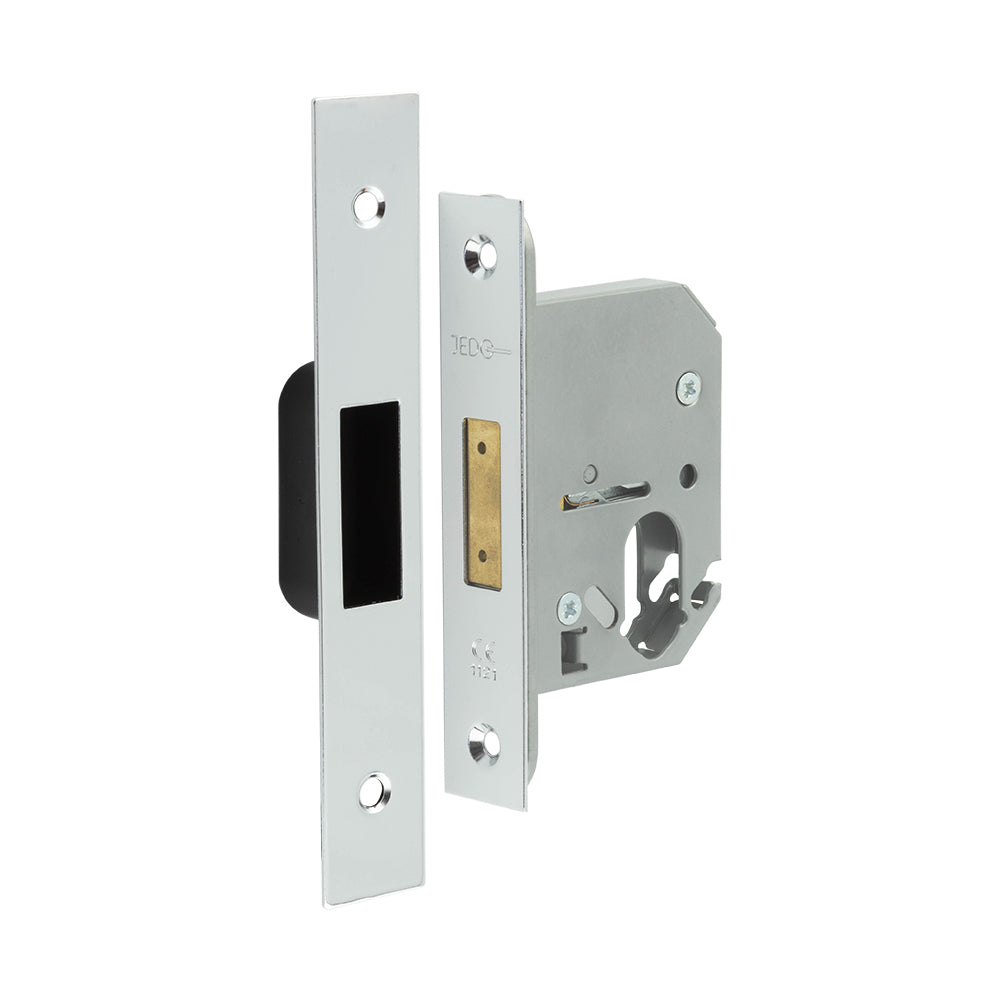 High quality image of Frelan - Jedo Oval Profile Deadlocks 65mm Polished Chrome Sku. JL1062PC