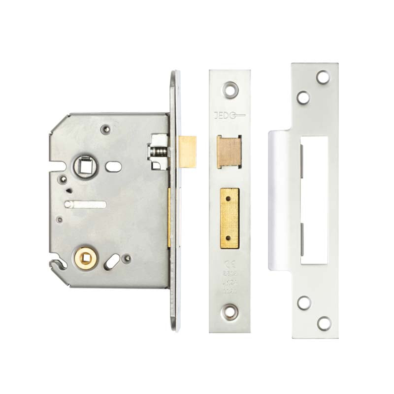 High quality image of Frelan - Jedo Bathroom Locks 76mm Satin Chrome Sku. JL1072SC