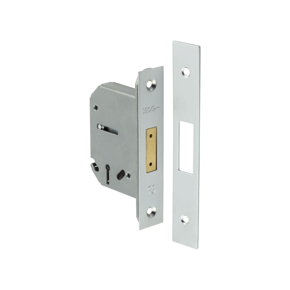 High quality image of Frelan - Jedo 3 Lever Deadlocks 65mm Satin Chrome Sku. JL1092SC