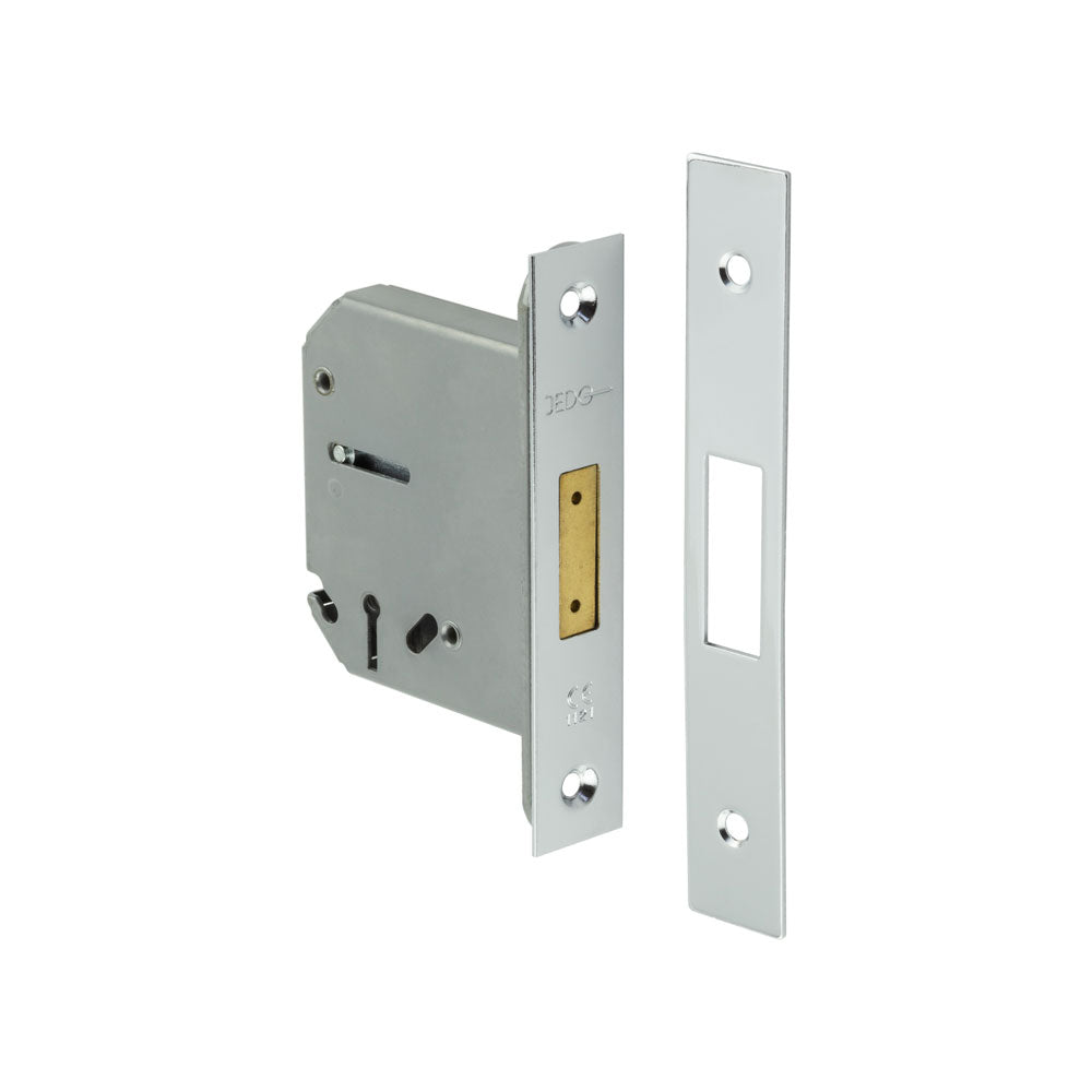 High quality image of Frelan - Jedo 3 Lever Deadlocks 76mm Polished Chrome Sku. JL1093PC