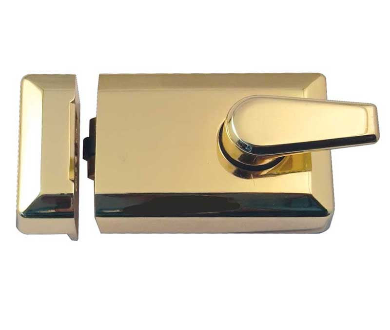 High quality image of Frelan - Jedo Roller Bolt Night Latches 90mm Polished Brass Sku. JL5011PB