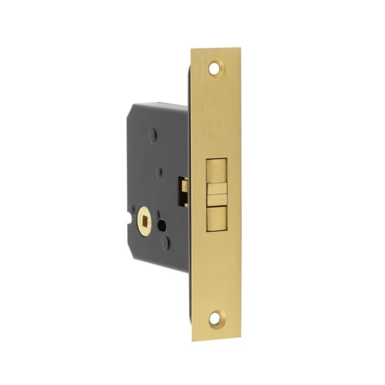 High quality image of Frelan - Jedo Sliding Door Bathroom Lock Satin Brass Sku. JL840SB