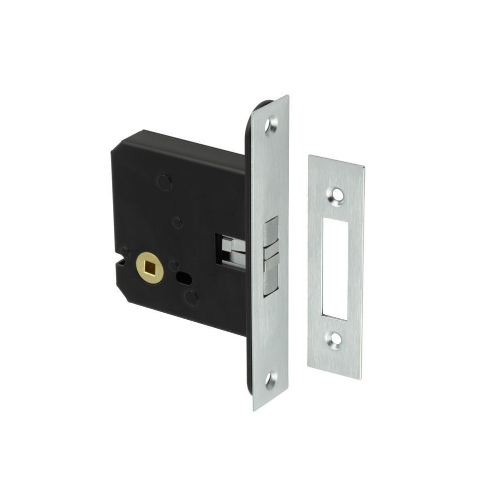 High quality image of Frelan - Jedo Sliding Door Bathroom Lock Satin Chrome Sku. JL840SC