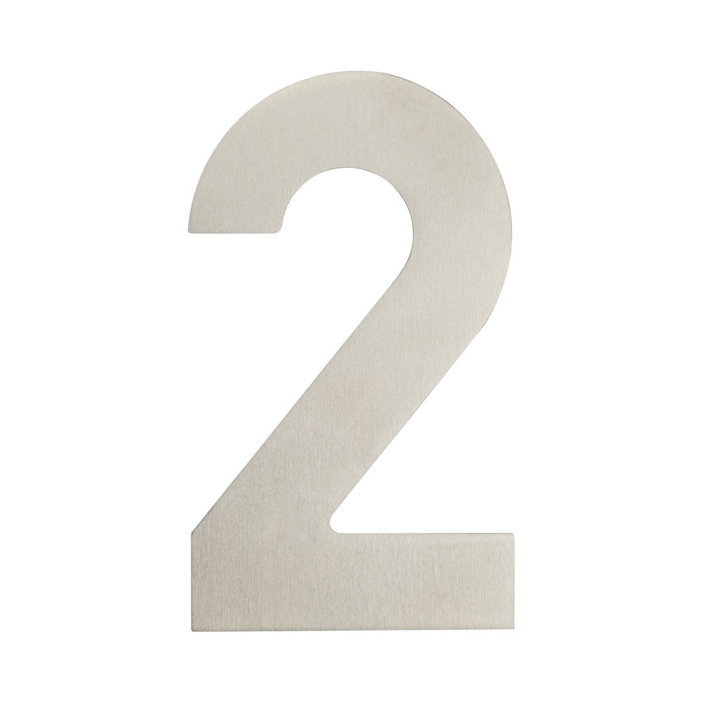 High quality image of Frelan - 150mm No.2 Numeral - Grade 304 Satin Stainless Steel | Sku. fh-jnss-2 | Trade Door Handles.