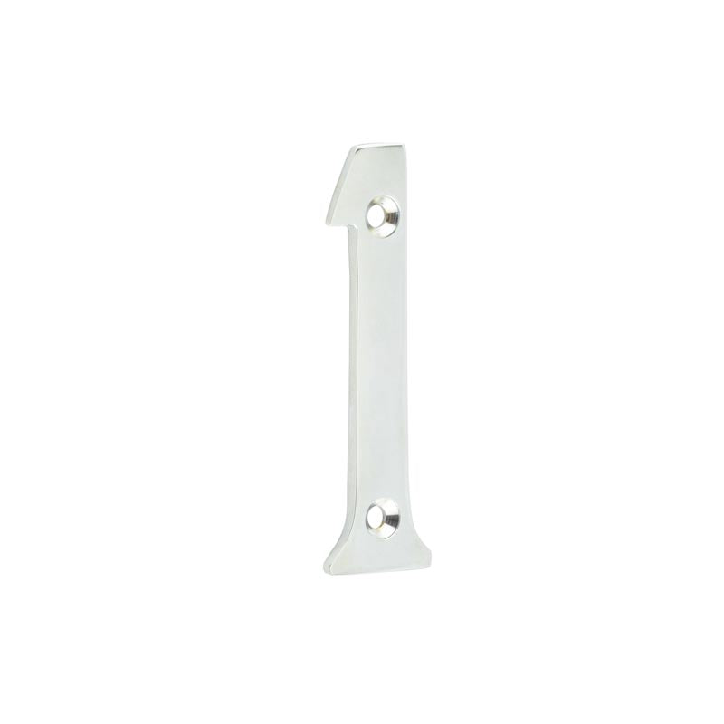 High quality image of Frelan - 75mm Polished Chrome 1 Screw Fix Numeral Sku. JNUM1PC
