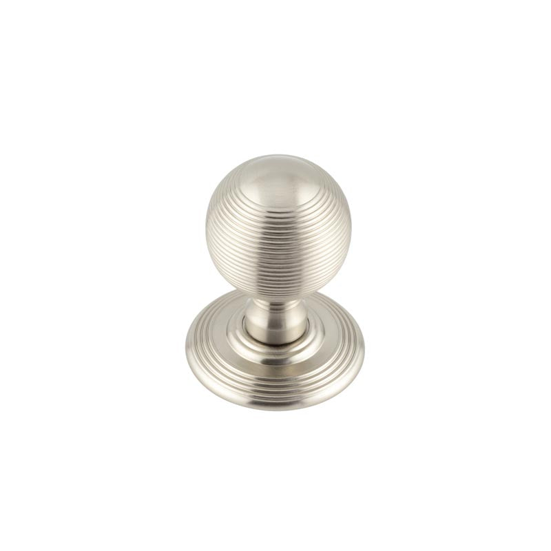 High quality image of Frelan - Jedo Reeded Mortice Door Knobs 62mm Satin Nickel Sku. JR8MSN