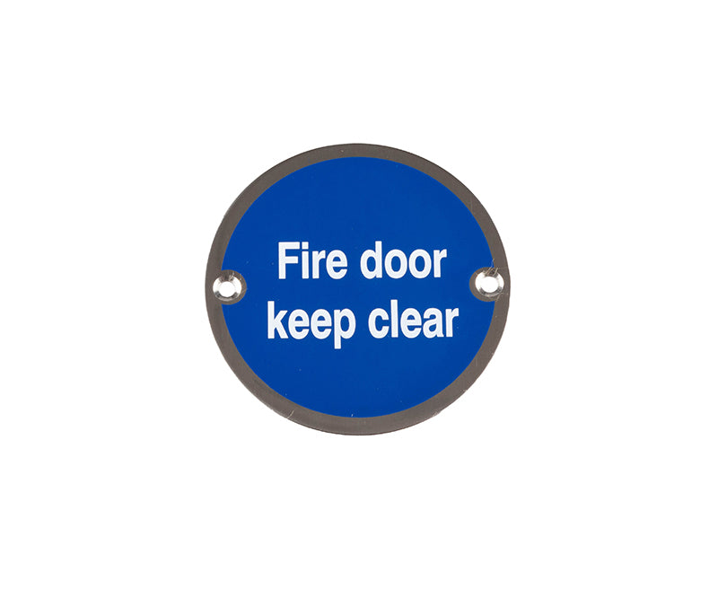 High quality image of Frelan - Stainless Steel Fire Door Keep Clear 75mm Polished Stainless Steel Sku. JS108PSS