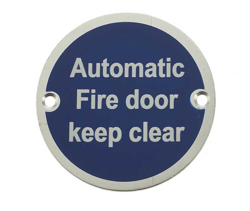 High quality image of Frelan - Stainless Steel Automatic Fire Door Keep Clear 75mm Satin Anodised Aluminium Sku. JS110SAA