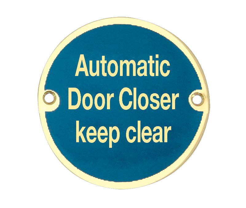 High quality image of Frelan - Stainless Steel Automatic Door Closer Keep Clear 75mm Polished Brass Sku. JS111PB